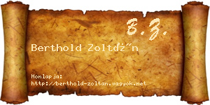 Berthold Zoltán névjegykártya