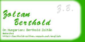 zoltan berthold business card